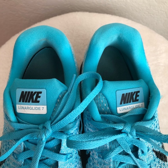 Nike LunarGlide 7 Blue And White Running Shoes - Picture 7 of 12